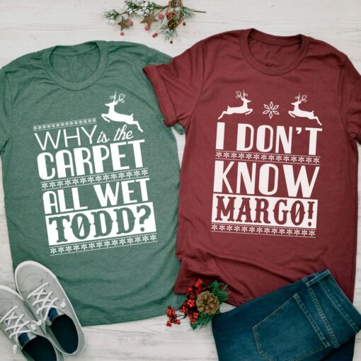 Christmas Vacation Todd And Margo Shirt, Couple Christmas Shirts MARGO Red S
