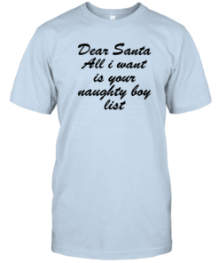Dear Santa All I Want Is Your Naught Boy List Shirt Unisex T-Shirt Light Blue S
