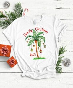 Family Christmas 2021 Tropical Christmas on the beach Unisex T-Shirt White S