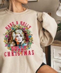 Have A Holly Dolly Christmas Sweater, Xmas Sweatshirt Sweatshirt White S