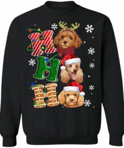 Hohoho Santa Dog Sweatshirt Christmas Poodle Dog Sweater Sweatshirt Black S