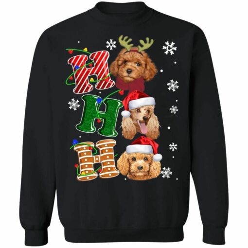Hohoho Santa Dog Sweatshirt Christmas Poodle Dog Sweater Sweatshirt Black S