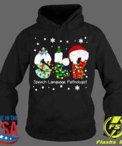 Official Speech Language Pathologist Santa Christmas Sweatshirt Hoodie Black S
