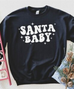 Santa Baby Christmas Sweatshirt Gift Sweatshirt Black S