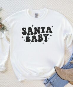 Santa Baby Christmas Sweatshirt Gift Sweatshirt White S
