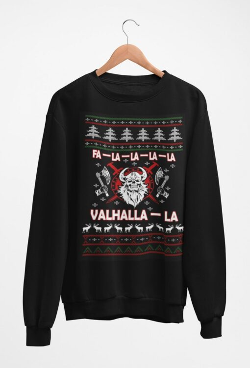 Viking Ugly Christmas Sweatshirt Sweatshirt Black S