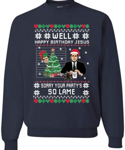 Well Happy Birthday Jesus Christmas Sweatshirt Sweatshirt Navy S